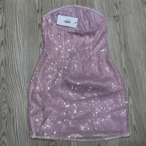 Beginning Boutique Glitz Pink Sequin Mini Dress